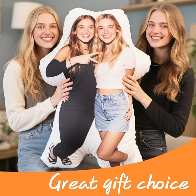 Custom Pillow - Personalized Face Pillow with Picture - Valentines Day Gifts for Boyfriend - Personalized Gag Gifts Funny Birthday White Elephant Gifts for Mom Dad - Customized Stuffed Throw Pillows