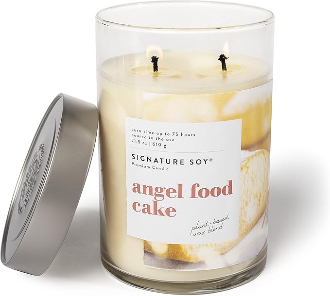 Signature Soy Lidded Angel Food Cake Scented Candle, Extra Large Jar