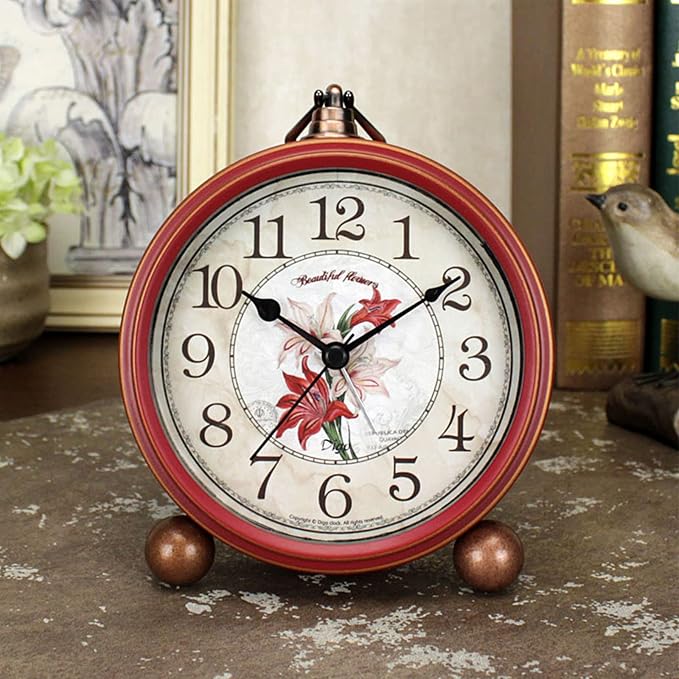 Maxspace Classic Vintage Clock - Elegant and Decorative Analog Clock,Silent Non-Ticking Clocks with Distressed Metal Frame for Office, Living Room or Bedroom - Image 2