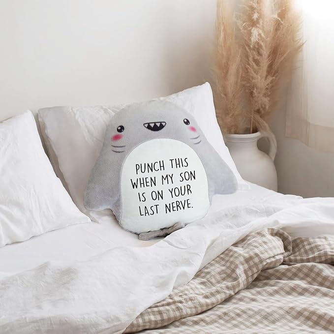 Funny Daughter in Law Gifts - Novelty Cute Shark Pillow- Mothers Day/Wedding/Bridal Shower/Birthday Gifts for Daughter in Law, Future DIL, Sons Girlfriend, 15”×15”