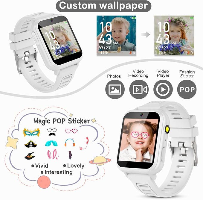 Kids Game Smart Watches Girls with 39 Puzzle Games Camera Music Player - Image 3