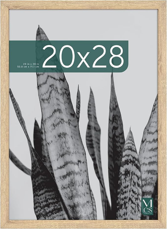 MCS Studio Gallery 20x28 Poster Frame Natural Woodgrain Engineered Wood, Vertical & Horizontal Wall Hanging Large Picture Frame for Photos, Posters & Art Prints (1-Pack)