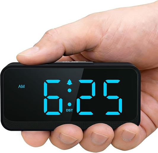 Battery Operated Small Alarm Clock: Compact Cordless Design by SruBambi