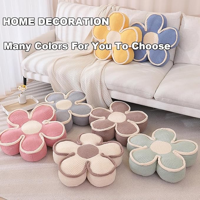 XIAIJIA 3 PCs Flower Pillow Flowers Shaped Pillow Cushion Decorative Daisy Pillow for Bed Cute Throw Pillows
