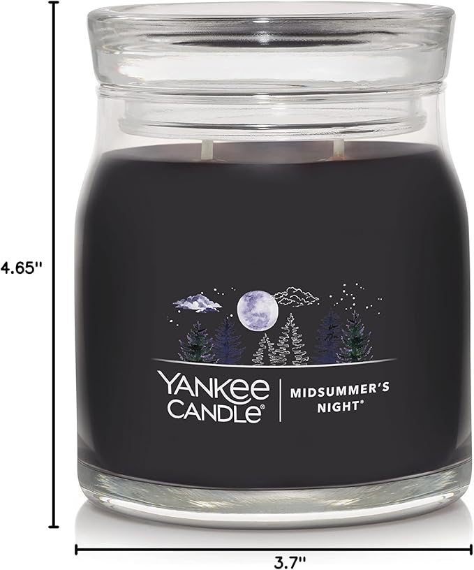 Yankee Candle MidSummer's Night Scented Signature 13oz Medium Jar 2-Wick Candle Over 35 Hours of Burn Time