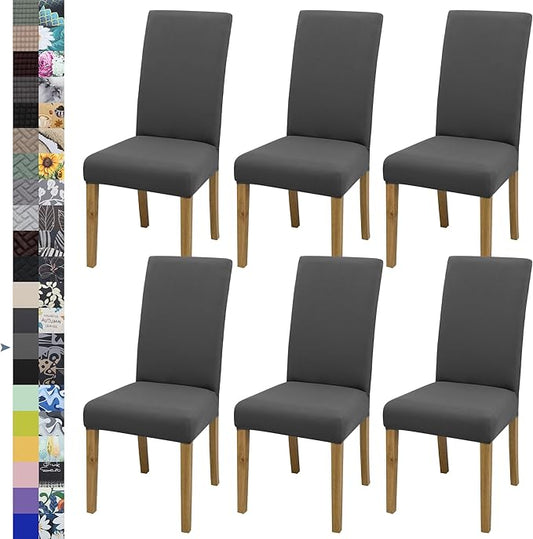 BIETYONE Chair Covers,Dining Room Chair Covers Set of 6,Stretch Kitchen Chair Cover,Washable Dining Chair Cover,Parsons Chair Slipcovers Protective,for Home,Restaurant,Banquet
