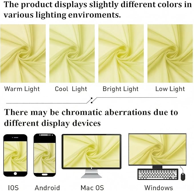 Lecloud Goose Yellow Sheer Curtains 90 Inches Long 2 Panels, Voile Rod Pocket Light Filtering Window Curtains for Living Room Bedroom Dining Room, Airy Drapes for Balcony, Each Panel 42" W x 90" L