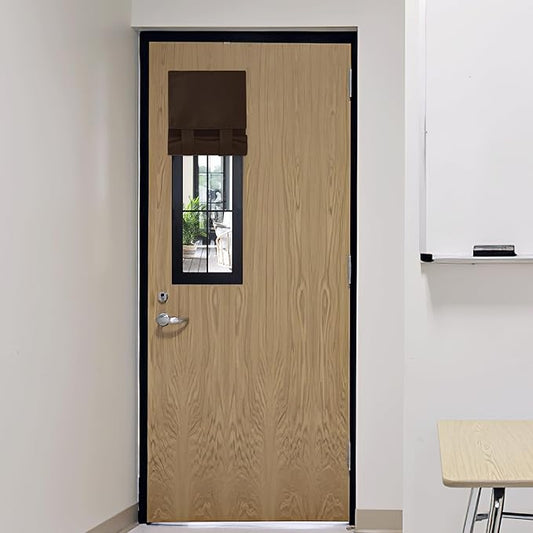 RYB HOME Sightlight French Door Curtains, Privacy Half Window Curtains Thermal Insulate Covering for Patio/Glass/Front Door, 12 inch x 40 inches, Brown, 1 Panel