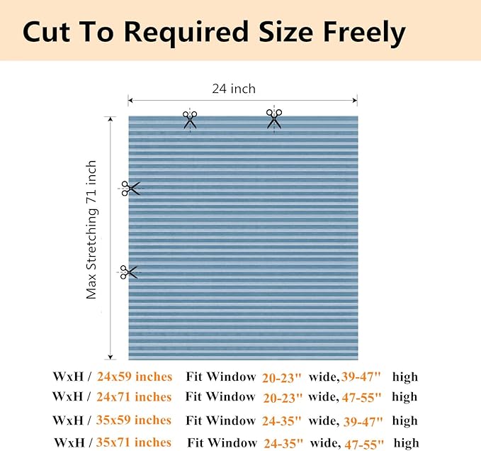 Window Blinds Cordless No Drill Cut to Size Clip On Stick On Self Adhesive Temporary Blinds Pleated Paper Blinds for Windows Doors Shades for Home Nursery Bedroom Kitchen Bathroom