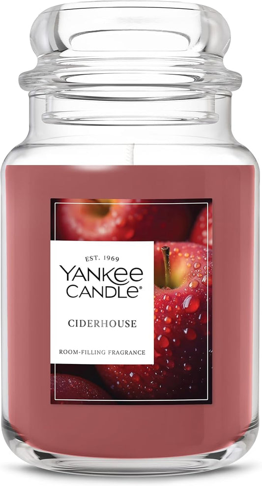 Yankee Candle Ciderhouse, Holiday Scented Candle, 22oz Large Jar with up to 150 Hour Burn Time, Giftable