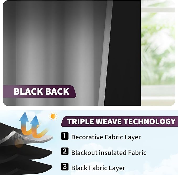 COSVIYA 100% Blackout Ombre Black Adjustable Tie Up Curtains for Kitchen Thermal Insulated Room Darkening Valance Rod Pocket Balloon Roman Shade for Small Window,48" L x 42" W, 1 Panel