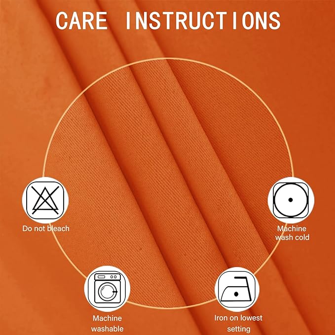 LEMOMO Orange Blackout Curtains/38 x 54 Inch/Set of Two Panels Grommet Living Room Curtains