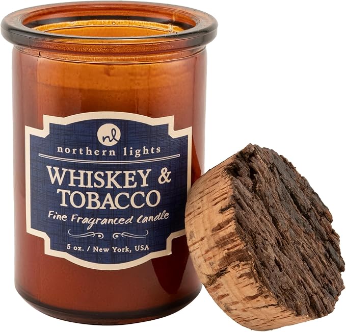 Northern Lights Candles - Spirit Jar Candles - Whiskey & Tobacco - 52601
