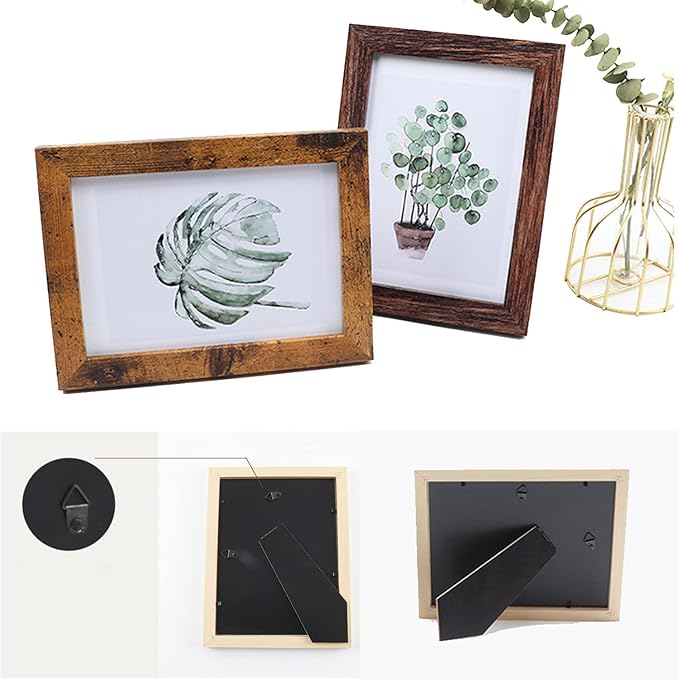 Picture Frame Set 10 pack, Farmhouse Photo Frames, Gallery Wall Frame Collage, 8x10 5x7 4x6 Frames in 3 Different Finishes Picture Frames For Wall or Desk,Natural