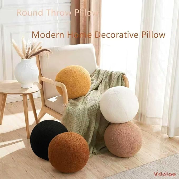 Black Knot Pillow 13.7'' Round Throw Pillow Soft Plush Knot Ball Pillow Handmade Decorative Pillow for Couch Modern Home Decorative Knotted Pillow Cushion Pillows for Bed Bedroom, Sofa