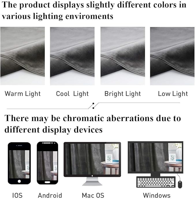 StangH Velvet Curtains 120 inches Long - Sunlight Blocking Grey Curtains for Living Room Large Window Covering Elegant Decor Privacy Panel Drapes for French Door, W52 x L120, 2 Panels