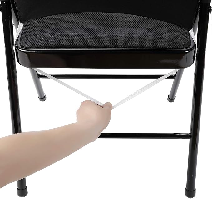 Peomeise Stretch Spandex Folding Chair Cover for Wedding Party Dining Banquet Event (Black,12pcs)