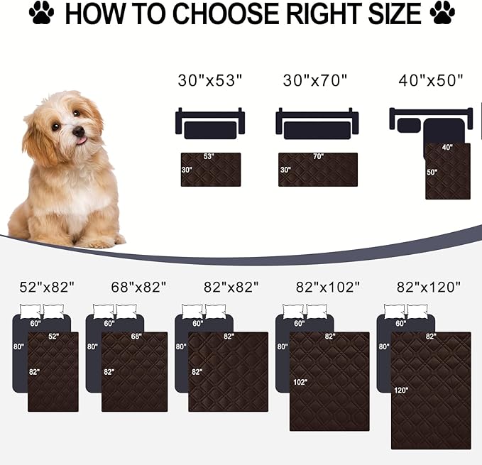 Smiry Reversible Waterproof Couch Covers for Sofa, Washable Dogs Couch Covers for 3 Cushion Sofa Pet Friendly, Water Resistant Furniture Protector Slipcover, Geometric (52"x82", Chocolate/Dark Grey)