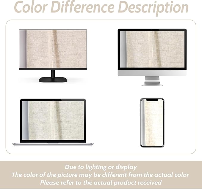 DriftAway Double Layer Linen Blackout Tie Up Curtains Thermal Insulated Fully Lined Balloon Roman Shade Bathroom Window Adjustable Rod Pocket for Small Window 39 Inch by 55 Inch Beige