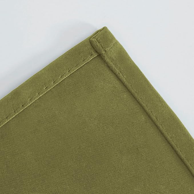 LEMOMO Blackout Curtains 66 x 72 Inch Long Olive Green Curtains Set of 2 Panels Room Darkening Curtains for Bedroom and Living Room