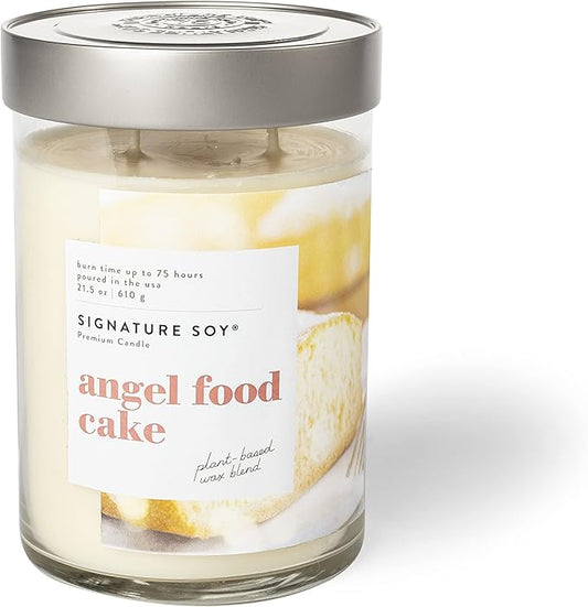 Signature Soy Lidded Angel Food Cake Scented Candle, Extra Large Jar