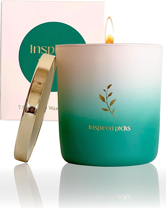 Pet Odor Candle | Wood Sage & Sea Salt w/Gold Leaves Symbol | Refreshing Green Candle for Pet Odor Eliminator, Soy Non Toxic Spring Scents and Mom Gifts