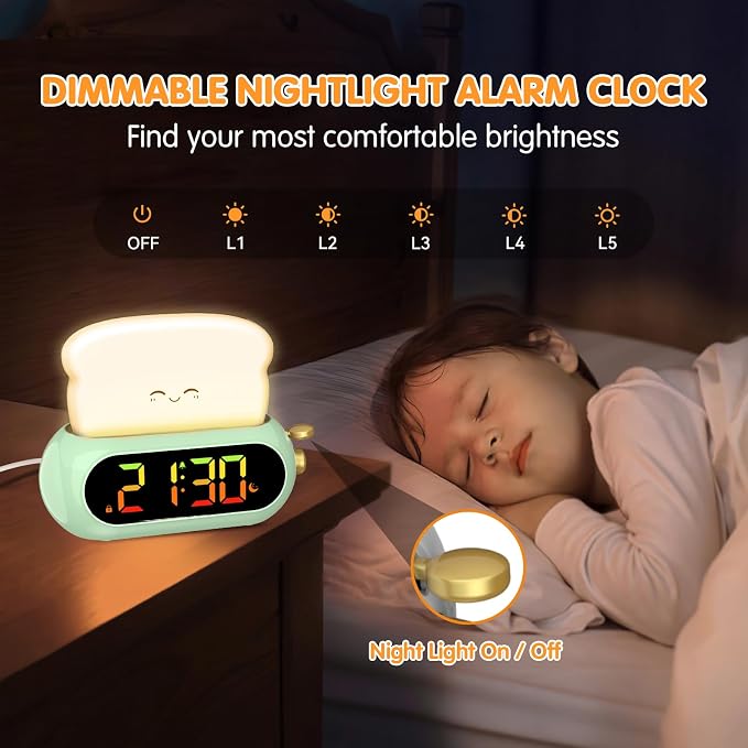 Netzu Alarm Clock for Kids, OK to Wake Clock with Night Light and Sound Machine, Pink Clock with 10 RGB Color, 6 Alarm Tones, Nap Timer, Snooze, Bedside Clocks for Boys Kids Teens Birthday Gifts - Image 3