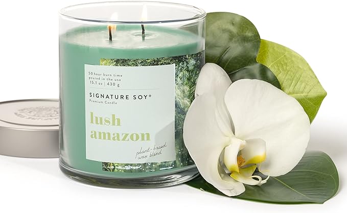 Signature Soy Lidded Lush Amazon Scented Candle