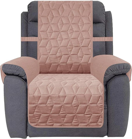 Ameritex Waterproof Nonslip Recliner Cover Christmas Decor Stay in Place, Dog Couch Recliner Cover Furniture Protector for Pets and Kids (Pink, 30'')