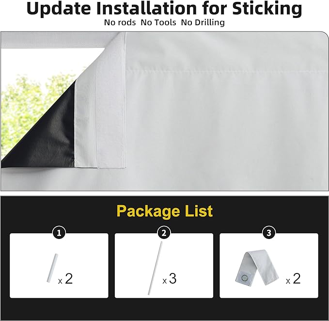 NICETOWN 100% Blackout Door Curtains for Blinds, Tie Up Thermal Insulated Window Panels Room Darkening French Shade for Kitchen Patio Glass Door, Set of 1 Panel, 36 x 72 Inch, Greyish White