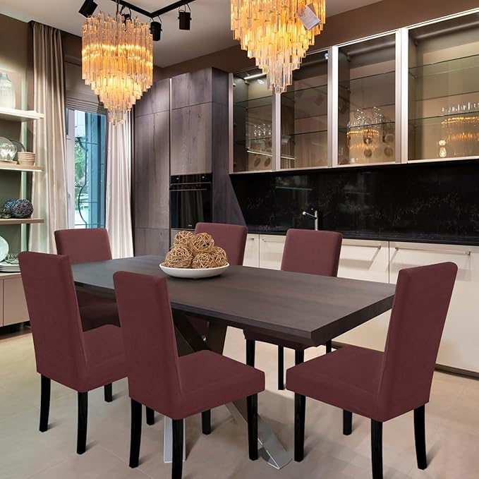Chair Covers, Stretch Kitchen Chair Covers/Dining Room Chair Covers Set of 8, Removable Washable Dining Chair Slipcovers for Home, Hotel, Banquet