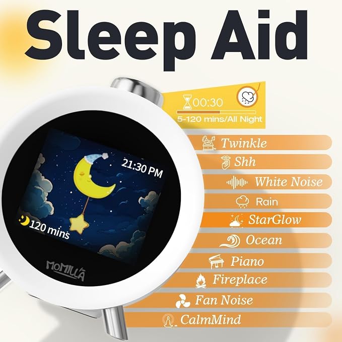 MOMILLA Alarm Clocks for Bedrooms, 2.8" Color Display, 4 Alarms Easy to Set - Image 4