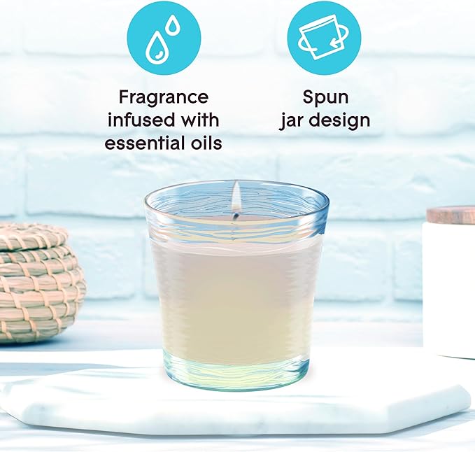 Glade 1-Wick Scented Candle Jar, Dewdrop Petals, Air Freshener Infused with Essential Oils, 4.08 Oz, 2 Count