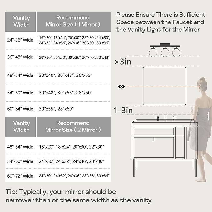 Wall Mount Mirror for Bathroom, Brushed Gold Metal Framed Rounded Corner Rectangular Vanity Mirror (20" x 30", Gold)