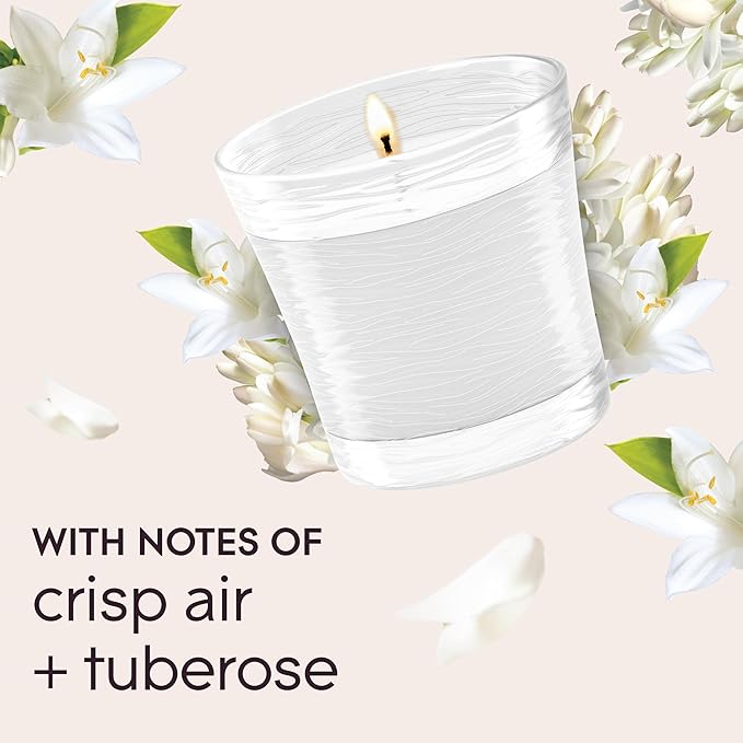 Glade 1-Wick Scented Candle Jar, Clean Linen, Air Freshener Infused with Essential Oils, 4.08 Oz, 3 Count