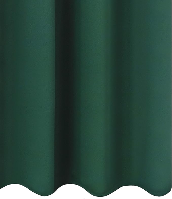 LEMOMO Dark Green Thermal Blackout Curtains/52 x 95 Inch/Set of 2 Panels Room Darkening Curtains for Bedroom