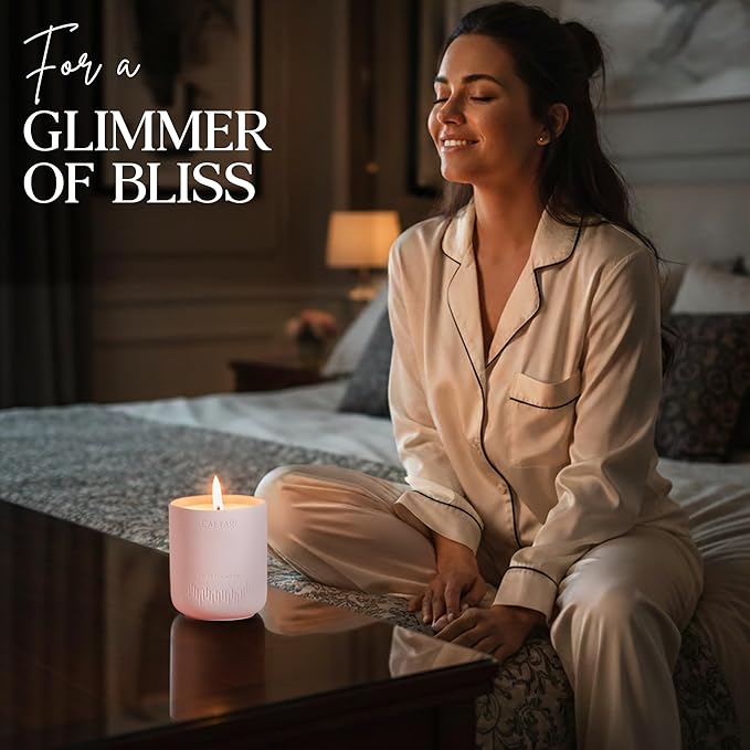 CAFTARI Luxury Aromatherapy Candle | Rose, Sandalwood & Violet Scented | 60 Hour Burn | Clean Coconut Soy Wax | Vegan, Gift-Ready Candle for Upliftment, Presence and Happiness | Dolce Far Niente