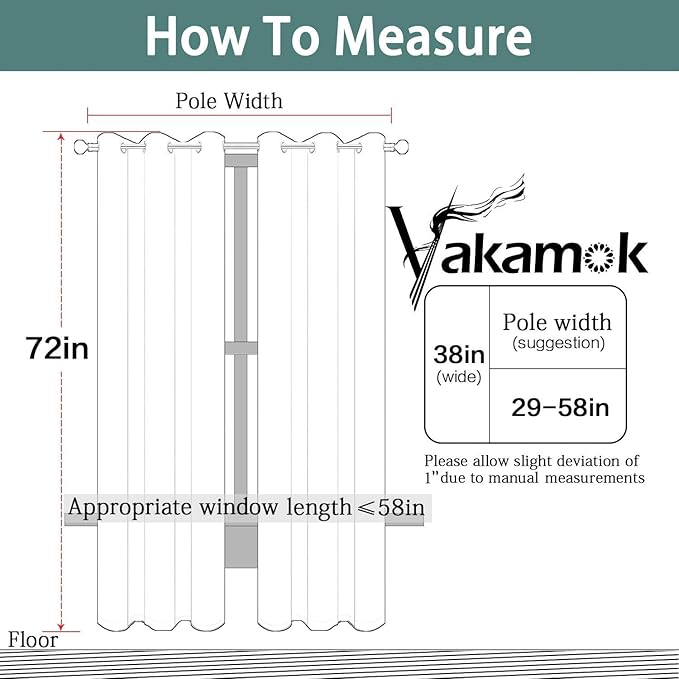 Yakamok Premium Room Darkening Thermal Insulated Curtains for Bedroom/Living Room - Classic Grommet Top (2 Panels, Taupe, 38 Inch by 72 Inch)