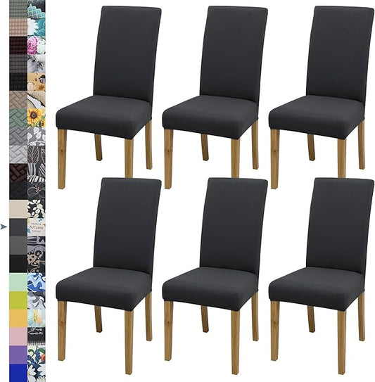 BIETYONE Chair Covers,Dining Room Chair Covers Set of 6,Stretch Kitchen Chair Cover,Washable Dining Chair Cover,Parsons Chair Slipcovers Protective,for Home,Restaurant,Banquet