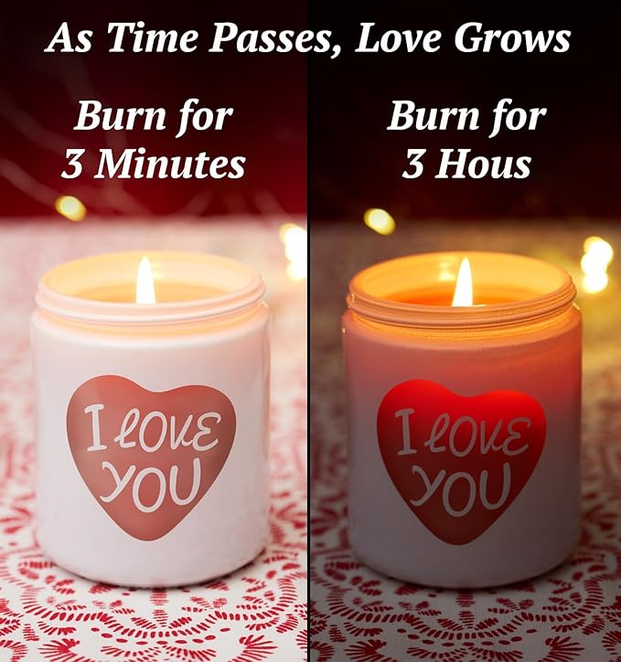 Valentine's Day Candles,Christmas Gifts for Women, Sweet Orange Scent, Holiday Candle Gifts for Mom, Partner, Perfect for Xmas,New Year,Home Décor,Over 40 Hours of Burn Time, 100% Soy Wax