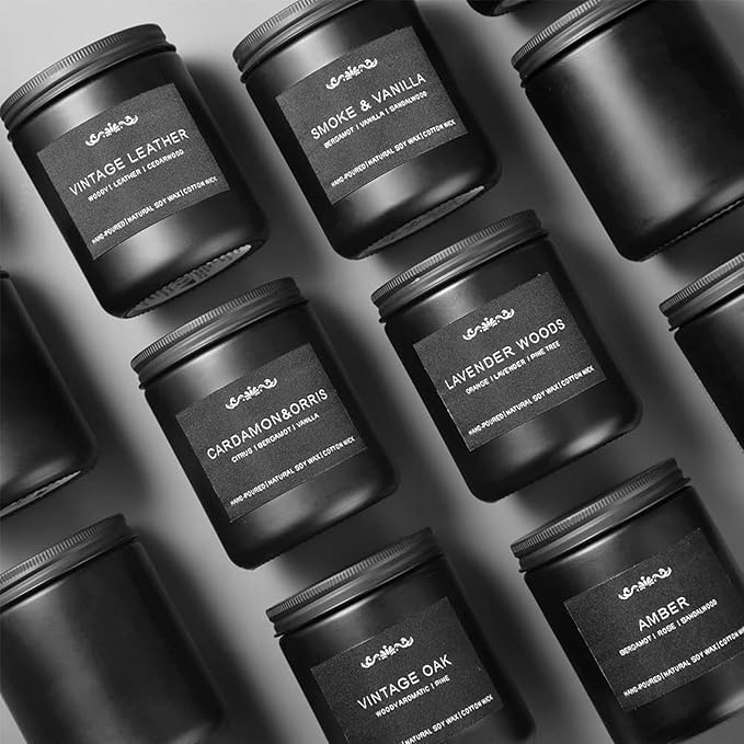 Scented Candles for Men - 42oz Soy Wax 300h Long Lasting Candle, Manly Scented Candles with Leather/Woods/Pine/Vanilla/Lavender/Amber -Mens Candle Gift Set for Birthday, Father's Day, Man Cave Decor