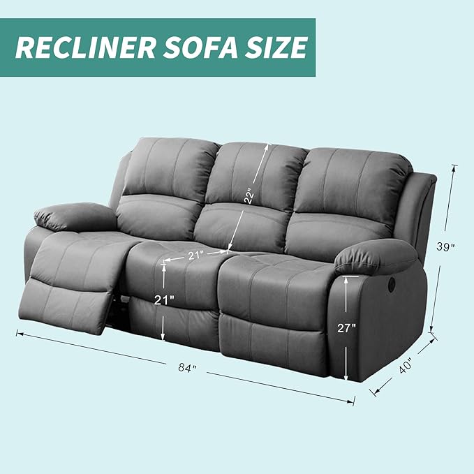 YEMYHOM 8 Pieces Stretch Recliner Sofa Cover Latest Jacquard Reclining Couch Cover with Side Pocket Anti-Slip Fitted 3 Cushion Furniture Slipcovers with Elastic Bottom (Large, Navy)