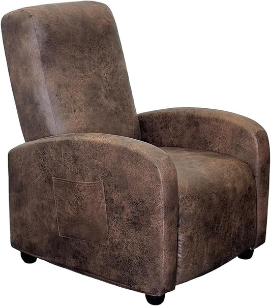 ANARACHON Recliner Chair Covers Leather Look Recliner Cover 4-Piece Slipcovers for Small Reclining Chair Furniture Protector for Kids Dogs Pets Spandex Fabric Washable (1 Small Seater, 02 Brown)