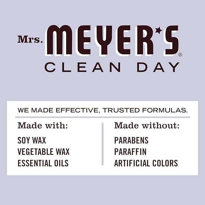 MRS. MEYER'S CLEAN DAY Soy Tin Candle, 12 Hour Burn Time, Made with Soy Wax and Essential Oils, Lavender, 2.9 Oz