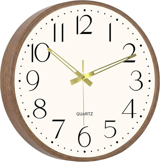 Vintage Wall Clock 16 Inch Quartz Silent Non-Ticking Analog Clock Battery Operated Rustic Round Decorative Clock for Living Room Kitchen Home Office Classroom