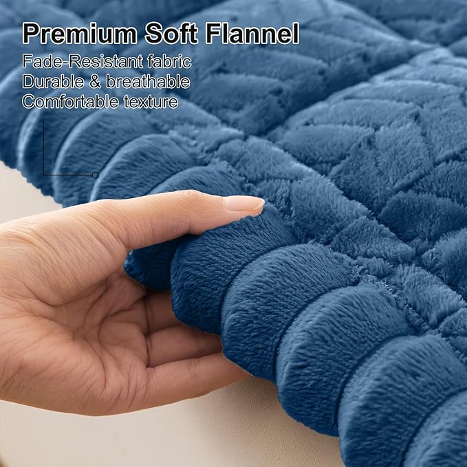 Smiry Non Slip Couch Covers for Dogs, Fuzzy Pet Couch Covers for 3 Cushion Sofa Pet Friendly, Soft Sofa Slipcovers Cushion Furniture Protector Washable (Navy Blue, 27.6" x 70.9")