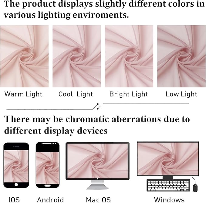 Lecloud Blush Pink Sheer Curtains 63 Inch Length 2 Panels, Light Filtering Window Voile Curtain & Drapes for Kitchen/Living Room/Children Room, Dual Rod Pocket Girls Bedroom Drape, 42x63 Inches