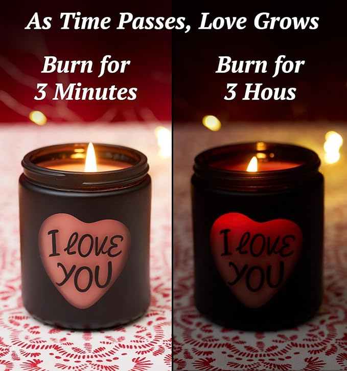 Valentine's Day Candles,Christmas Gifts for Girlfriend Women, Rose Scent,Holiday Candle Gifts for Mom,Partner, Perfect for Birthday, Xmas,Home Décor,Over 40 Hours of Burn Time, 100% Soy Wax