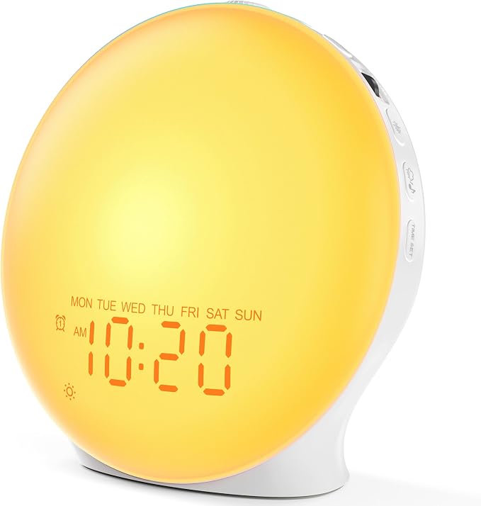 JALL Sunrise Alarm Clock White Noise Machine with 25 Nature Sleep Sounds, Fully Dimmable Clock for Bedrooms, Heavy Sleepers, 17 Light Modes, Bluetooth Speaker by JALL