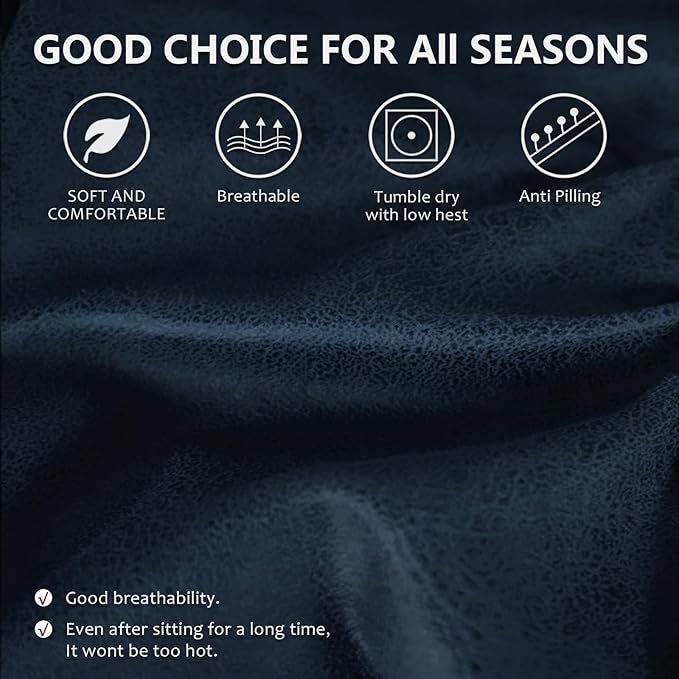 ANARACHON Recliner Couch Cover Leather Look Recliner Sofa Covers for 3 Cushion Reclining Sofa Slipcovers 8-Pieces Furniture Protector Spandex Fabric Washable (3 Seater, 02 Navy)